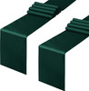 2 Pack Forest Green Satin Table Runner 12 X 108 Inch, Smooth Table Runners for W gallery