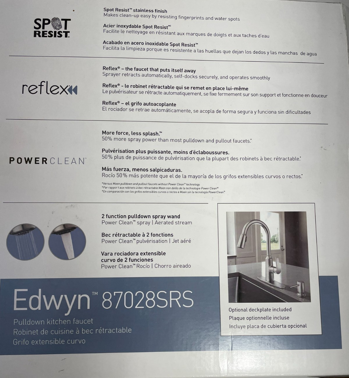 Moen PullDown Edwyn 87028SRS Kitchen Faucet Stainless Steel NEW Sealed Box gallery