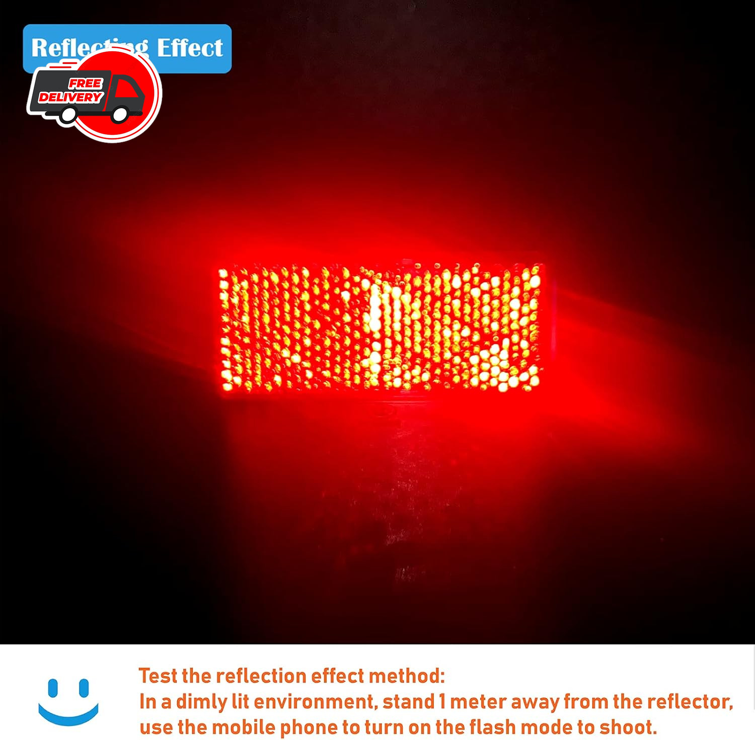 E-Mark DOT 4A CCC 2pcs Rectangle Reflector Self Adhesive Stick on Trailer -(Red) gallery