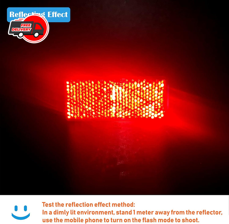 E-Mark DOT 4A CCC 2pcs Rectangle Reflector Self Adhesive Stick on Trailer -(Red) gallery