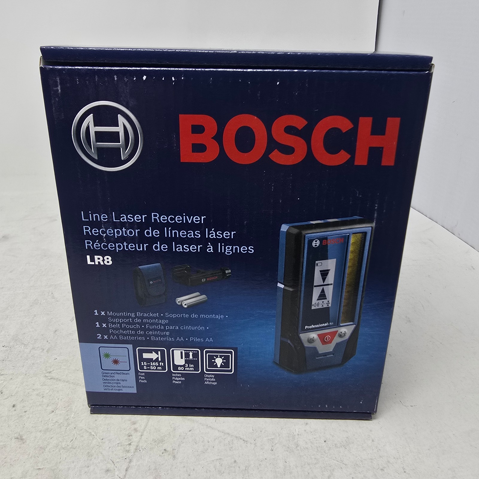 Bosch LR8 Line Laser Receiver for Red and Green Beam Lasers w/ Mounting Bracket gallery