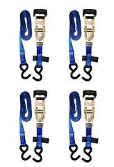 4-PK 1inx12ft Ratchet Tie Down Straps S-Hook 3000LBS Break Strength 1000LBS WLL