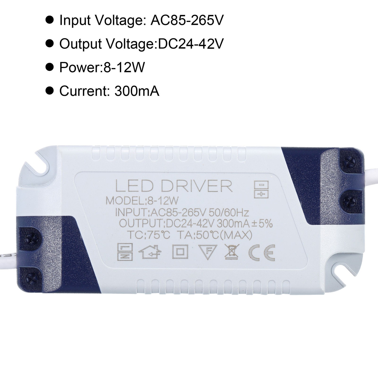 4Pack 8-12W 300mA LED Driver AC 85-265V Output 24-42V DC Female Transformer gallery