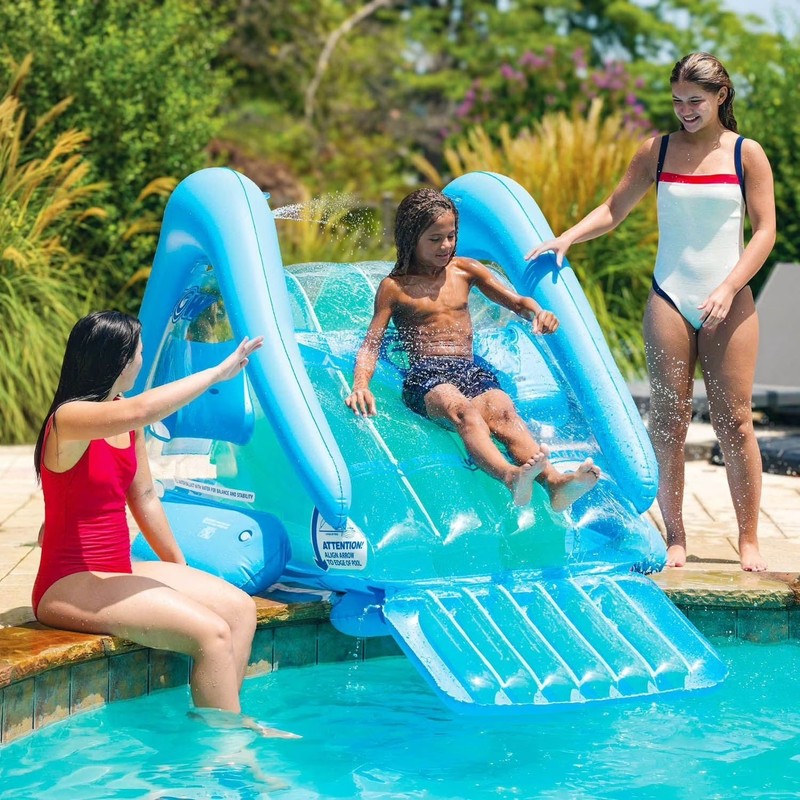 Inflatable Pool Slide With Sprinkler Outdoor Water Slide Heavy Duty Backyard Fun gallery