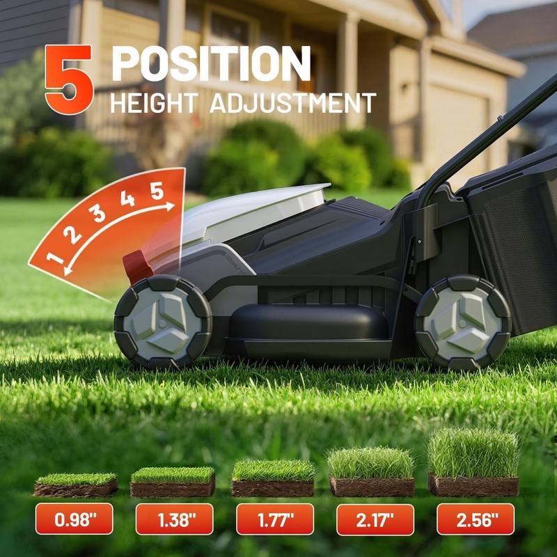 Battery Powered Brushless Lawn Mower - 5-Position Cuts & 9-Gallon Collection Bag gallery