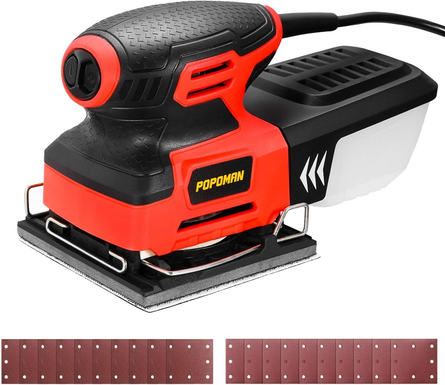 Popoman Electric Sander, 1/4 inch Sheet, 13,500 OPM, 2 Amp, Corded MTW800A-240W gallery