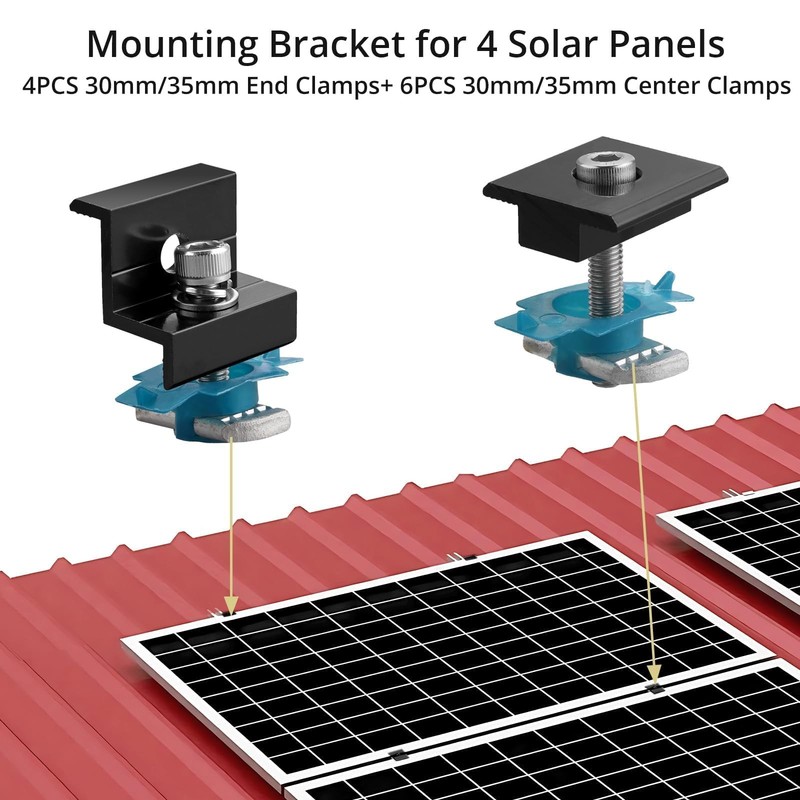 10 PCS Solar Panel Mounting Brackets for Unistrut, Aluminium 30mm/35mm 6 x T-... gallery