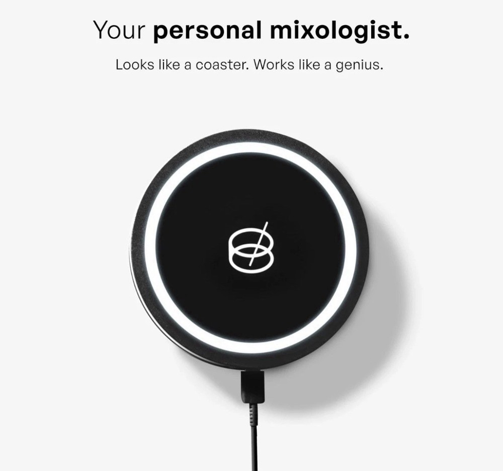 Smart Coaster 2.0 (Black) – Portable Cocktail Maker & Drink Mixer, App-Enabled