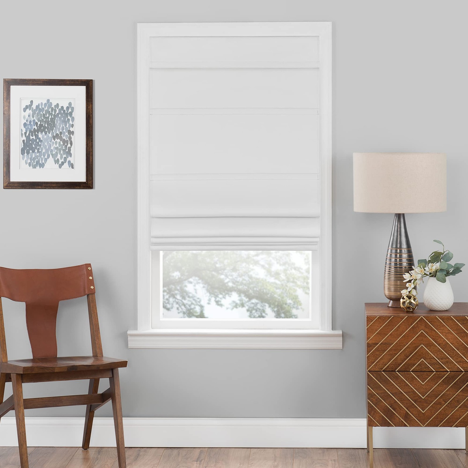 Cordless Roman Shades for Windows - 35 Inch Width x 64 31"W x 64"H, White gallery