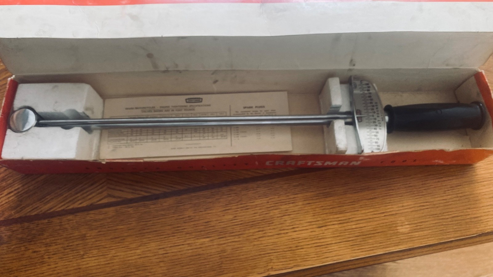 VINTAGE Craftsman 9-44481 Torque Wrench 1/2" Drive 0-100 Ft-Lb with Box USA gallery