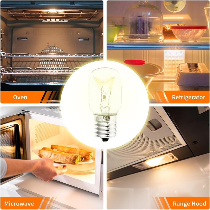 4Pc 8206232A Whirlpool Microwave Light Bulb Kei 125V 40W Microwave Bulb E17 gallery