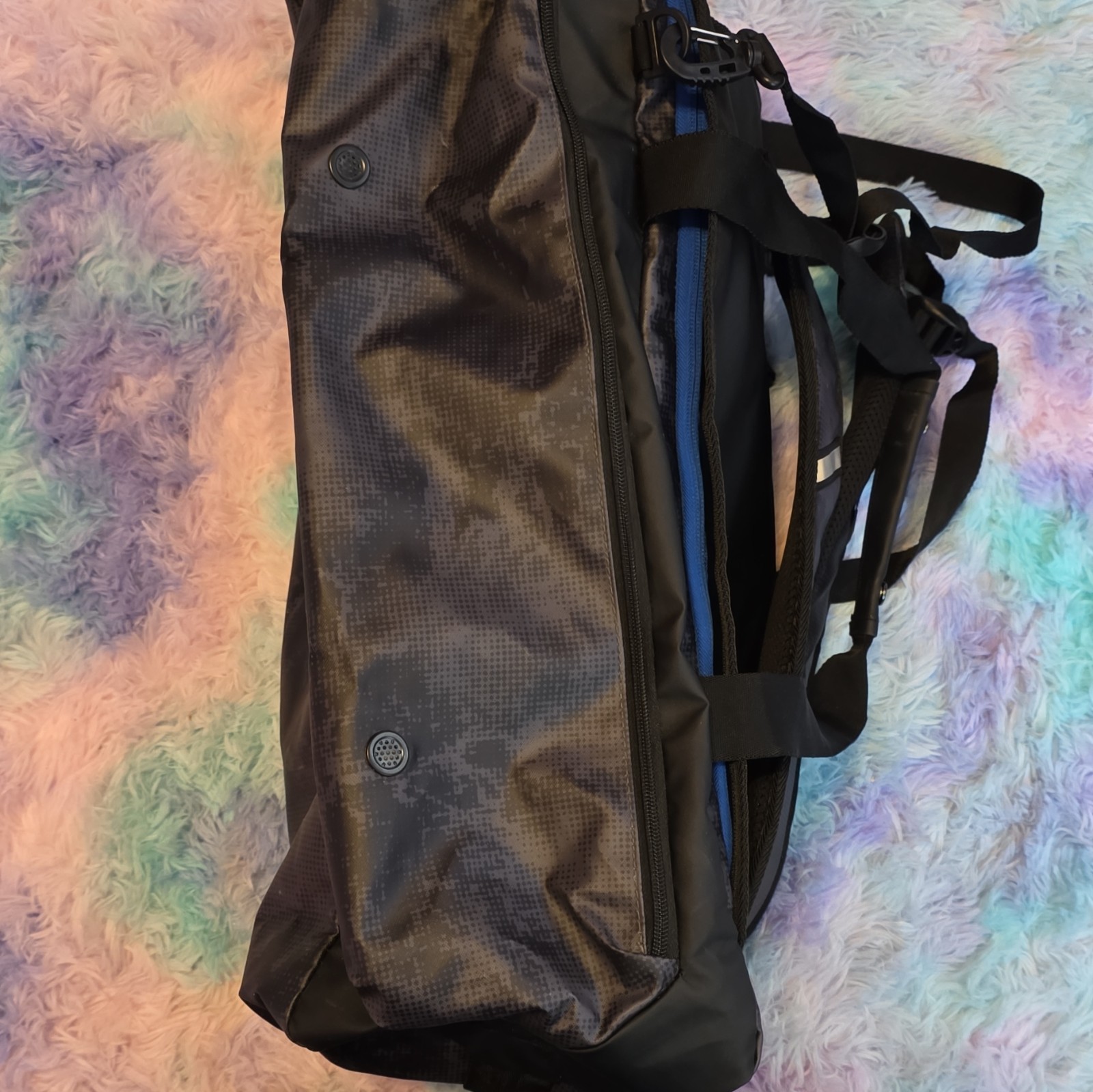 High Sierra Hiking Backpack Black Blue Polyester Padded Straps External Pockets 4
