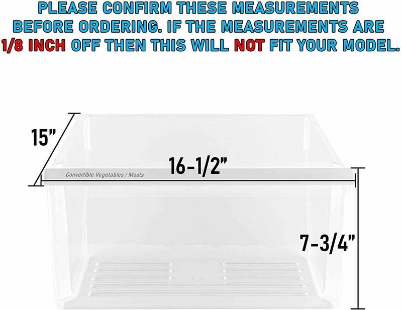 Lower Clear Crisper Pan Compatible with Whirlpool Refrigerator WP2188664 2188664 gallery