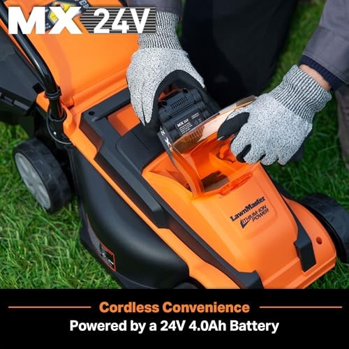 LAWNMASTER CLM2413A CORDLESS 13-INCH LAWN MOWER 24V WITH 2.4AH BATTERY - ORANGE gallery