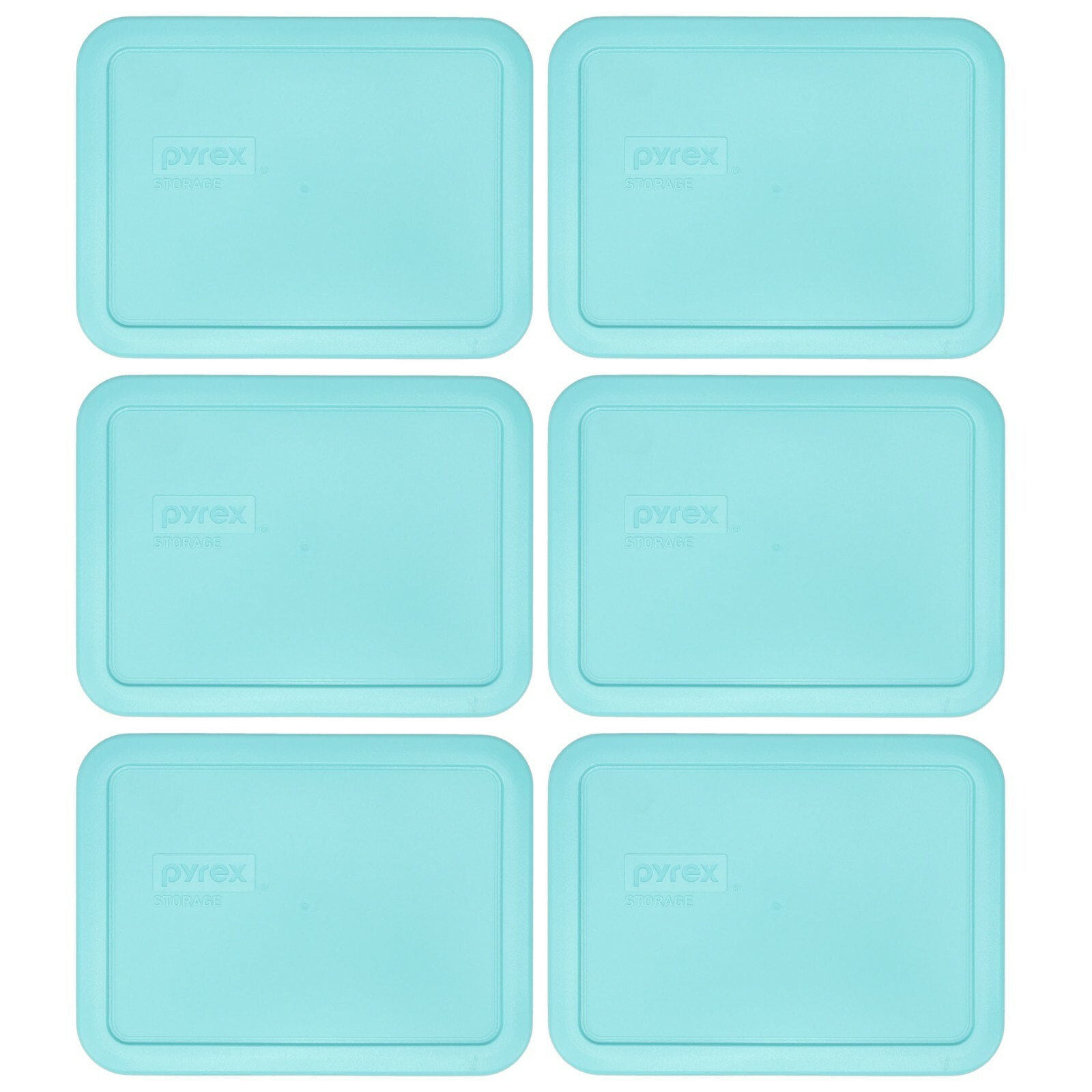 Pyrex 7210-PC Sun Bleached Turquoise Food Storage Replacement Lid Cover (6-Pack) gallery