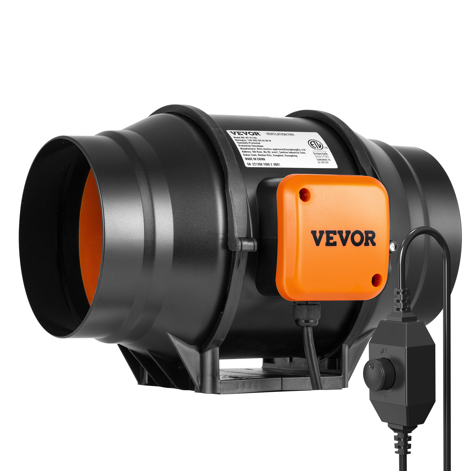 VEVOR 6 Inch Inline Duct Fan HVAC Exhaust Blower Kit AC Variable Speed Control gallery