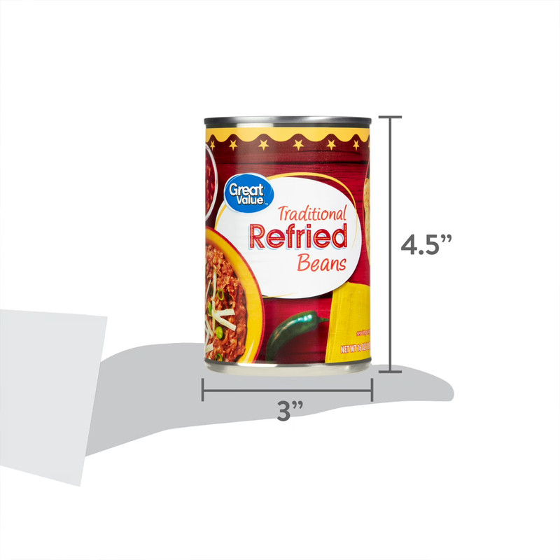 (6 pack) Great Value Traditional Refried Beans, 16 oz gallery