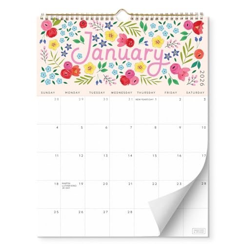 S&O Five Color Floral Wall Calendar from January 2026-June 2027 - Tear-Off gallery