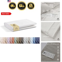 100% Cotton Percale 1 Flat Sheet, King Size – Crisp, Cool and Strong Bed Line…