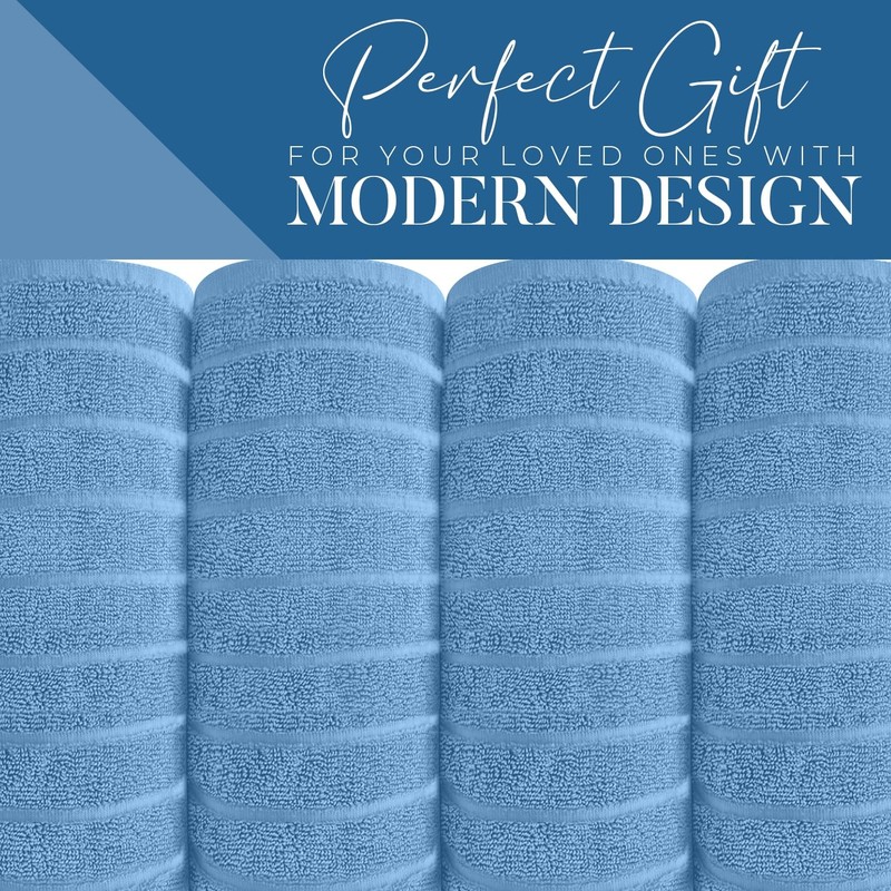 Bath Sheet 2 Pack Medium Blue 35x70 Inch Ribbed Luxury Cotton Large Towel Art gallery