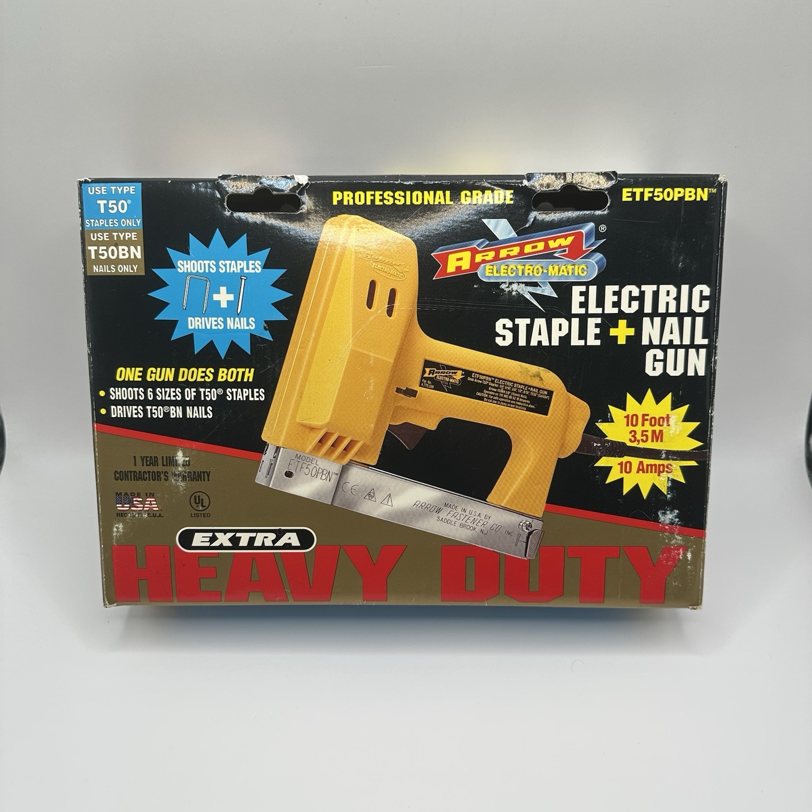 VINTAGE ARROW ETF50PBN USA Made ELECTRIC PROFESSIONAL ELECTRIC STAPLE/NAIL GUN gallery