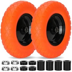 Upgraded 16″ Solid Wheelbarrow Tires – 5/8″&3/4″ Bearings