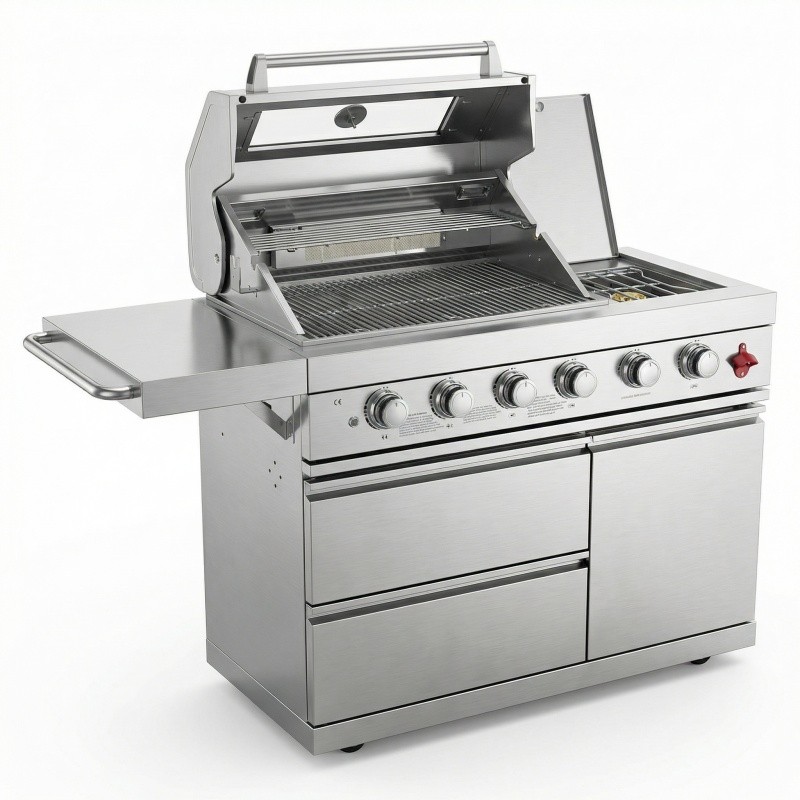 46in 5-Burner Outdoor Kitchen Bar 75300BTU SS304 LPG/NG Barbecue Island Grill gallery