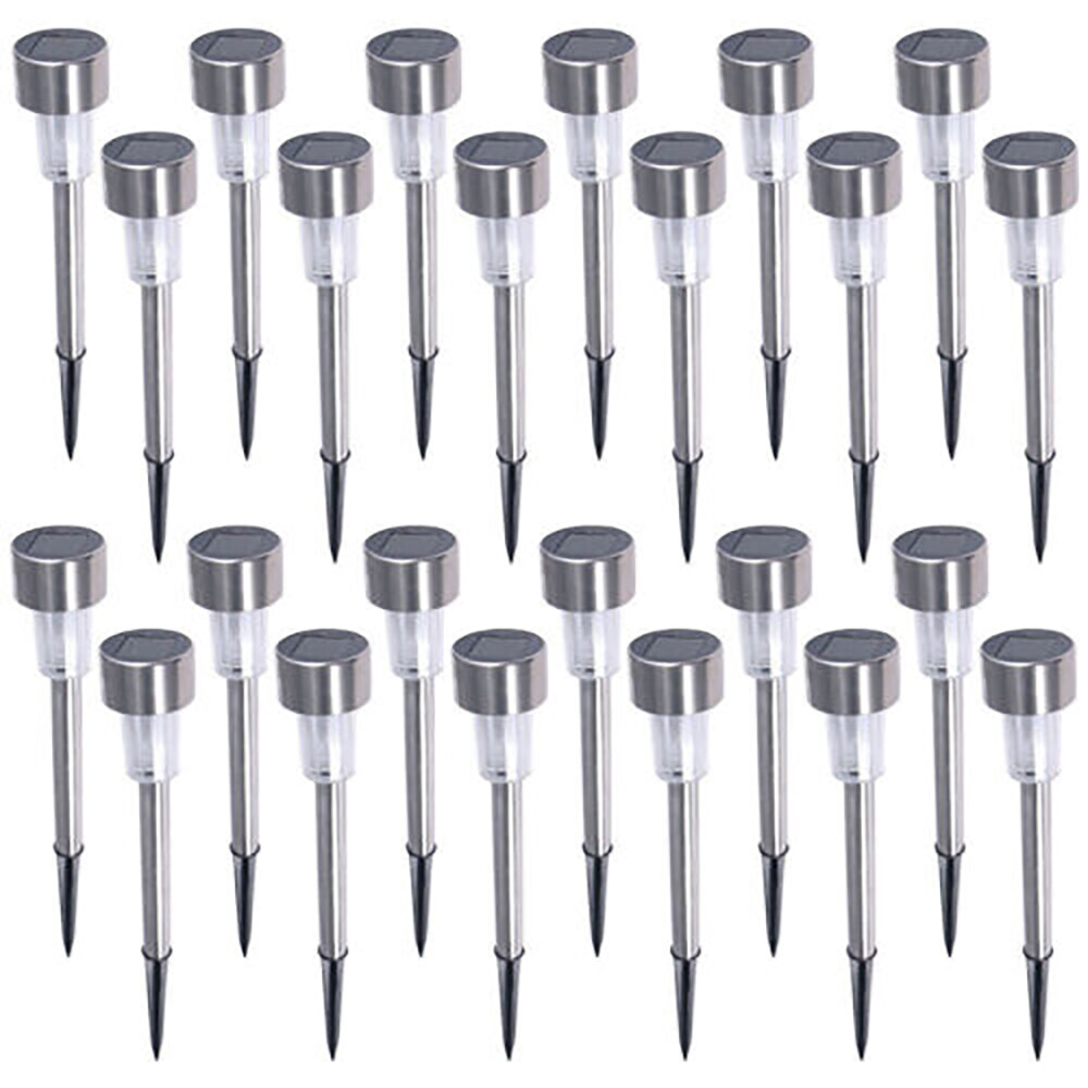 12/24PCS Solar Lights Outdoor Stainless Steel LED Garden Patio Lawn Path Lamps gallery