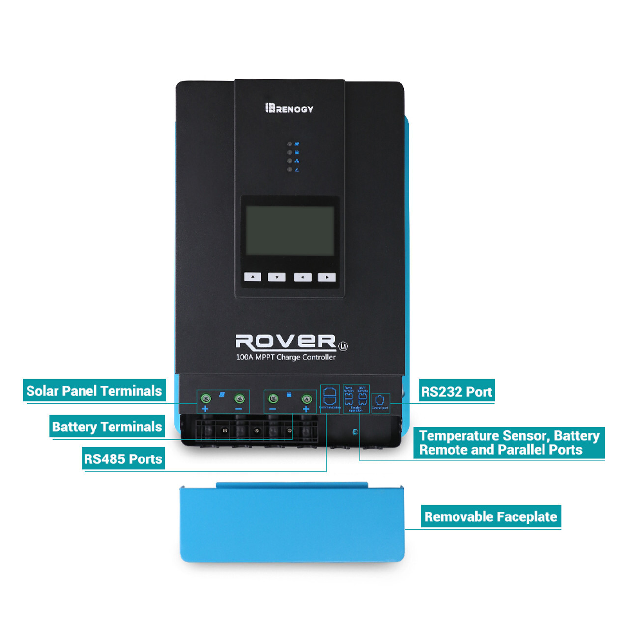 Renogy MPPT 100A Solar Charge Controller 12V 24V 36V 48V Battery Regulator LCD gallery