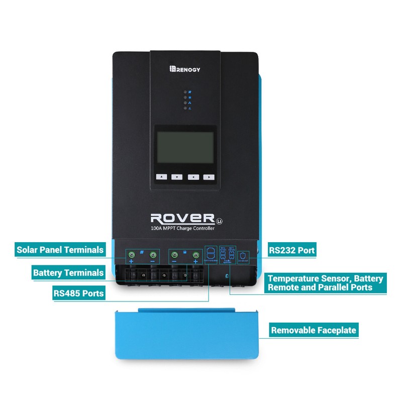Renogy MPPT 100A Solar Charge Controller 12V 24V 36V 48V Battery Regulator LCD gallery
