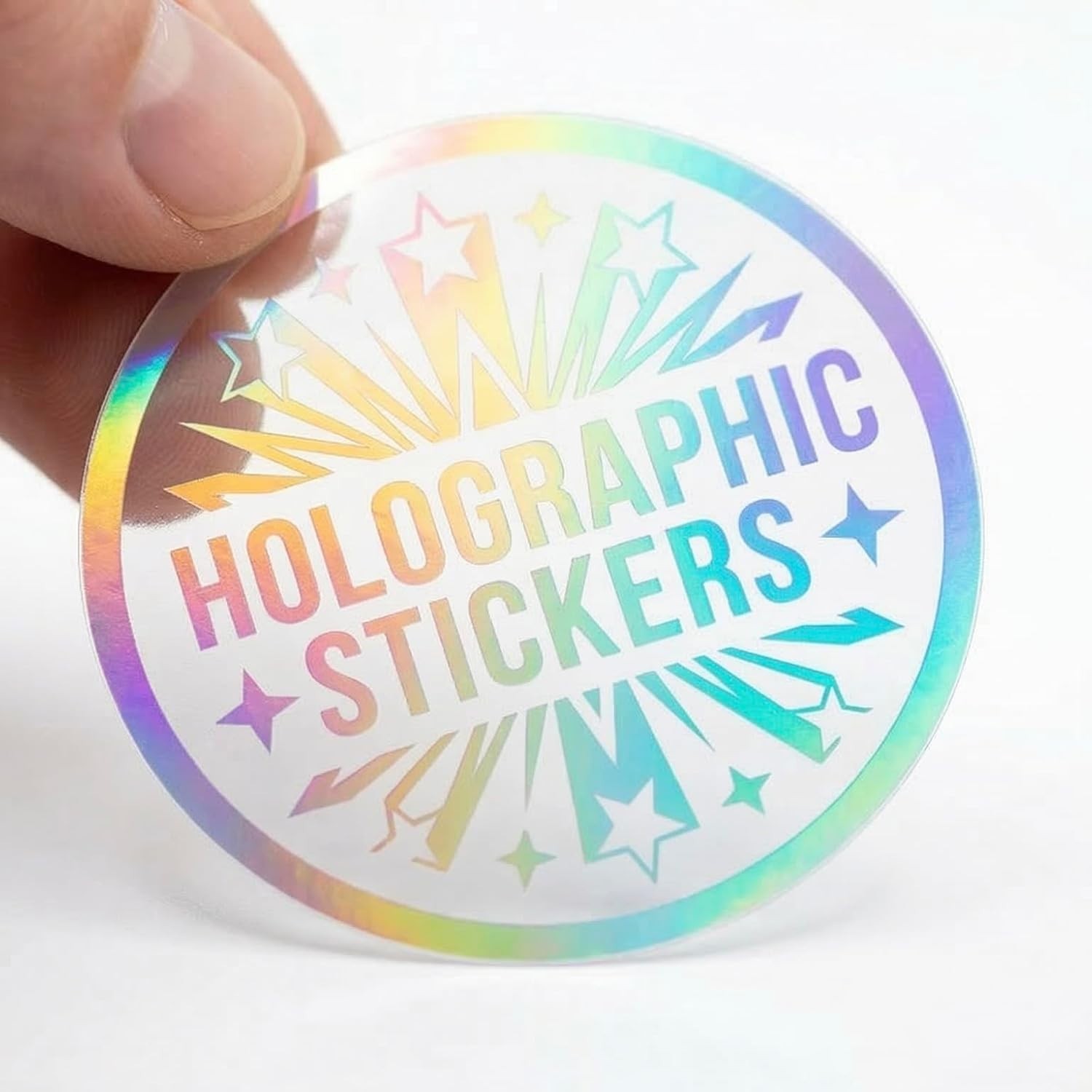 Custom Clear Holographic Stickers 100 Pack Personalized Waterproof Business Logo gallery