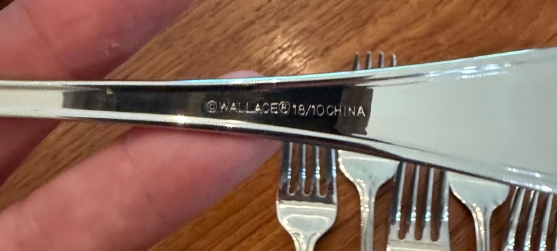 4- Wallace Continental Bead Stainless 18/10 Beaded SALAD FORKS 7” Classic EUC gallery