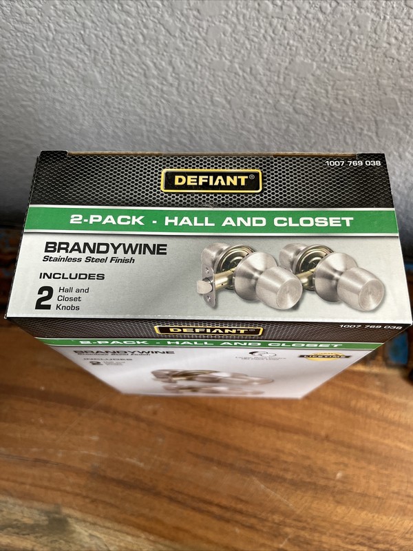 Defiant 2-Pack Hall And Closet Brandywine Knob Set Stainless Steel Finish gallery