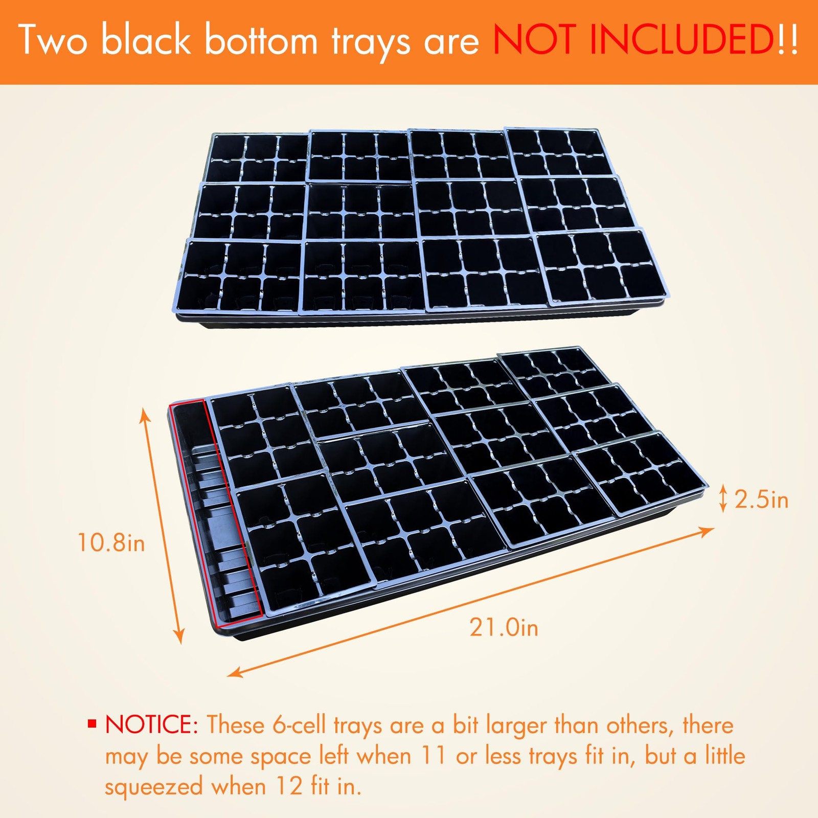 Gardzen 30 Pack 6-Cell Seed Starting Tray for Seedlings, Plant Starter Trays wit gallery