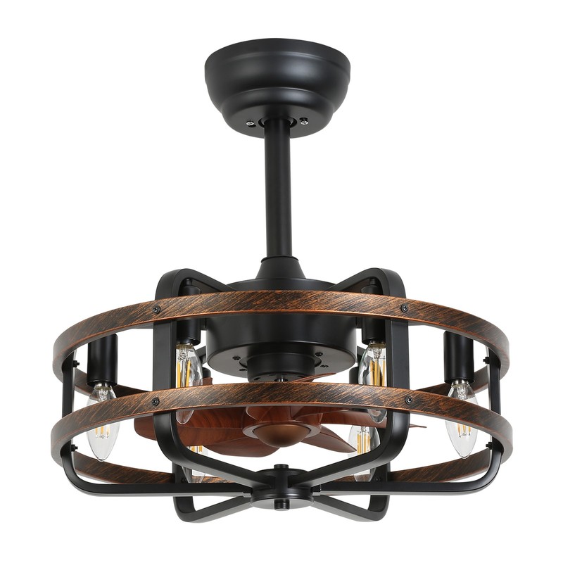Industrial Cage 35dB 7 Blades Ceiling Fan with Remote for Bedroom Living Room gallery