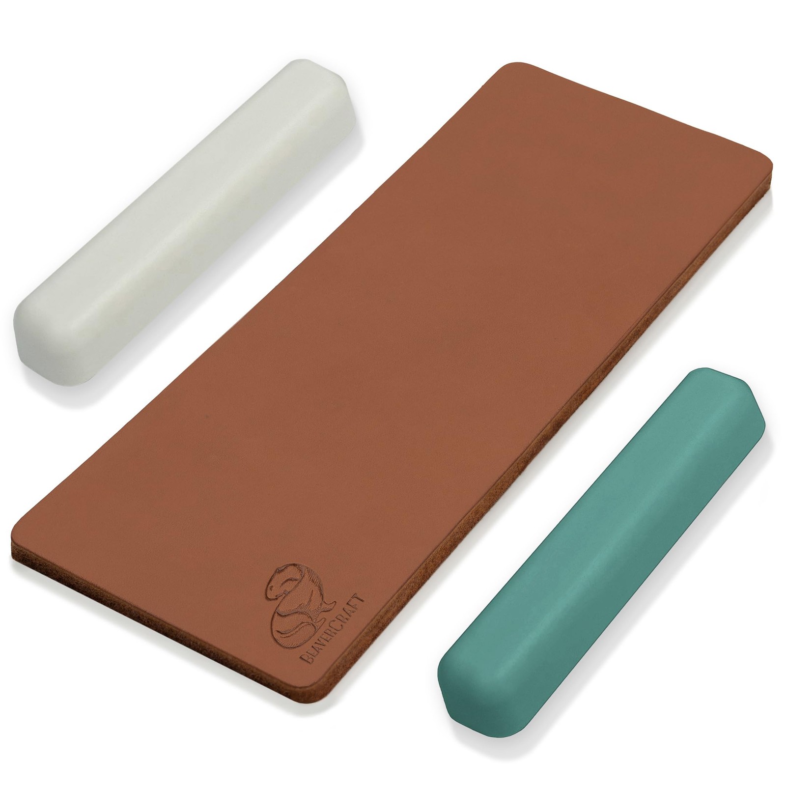 BeaverCraft Leather Strop Kit for Knife Sharpening Knife Strop Block 8" x 3"... gallery