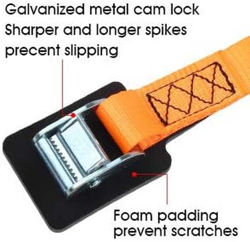 Sturdy 1”x20’ Tie-Down Lashing Straps w/ Padded Cam Buckle 1000 lbs (2pk) gallery