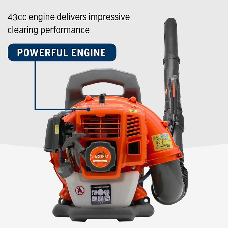 Backpack Leaf Blower Gas Powered Snow Blower 550CFM 43CC 2-Stroke 190MPH 1.7HP gallery