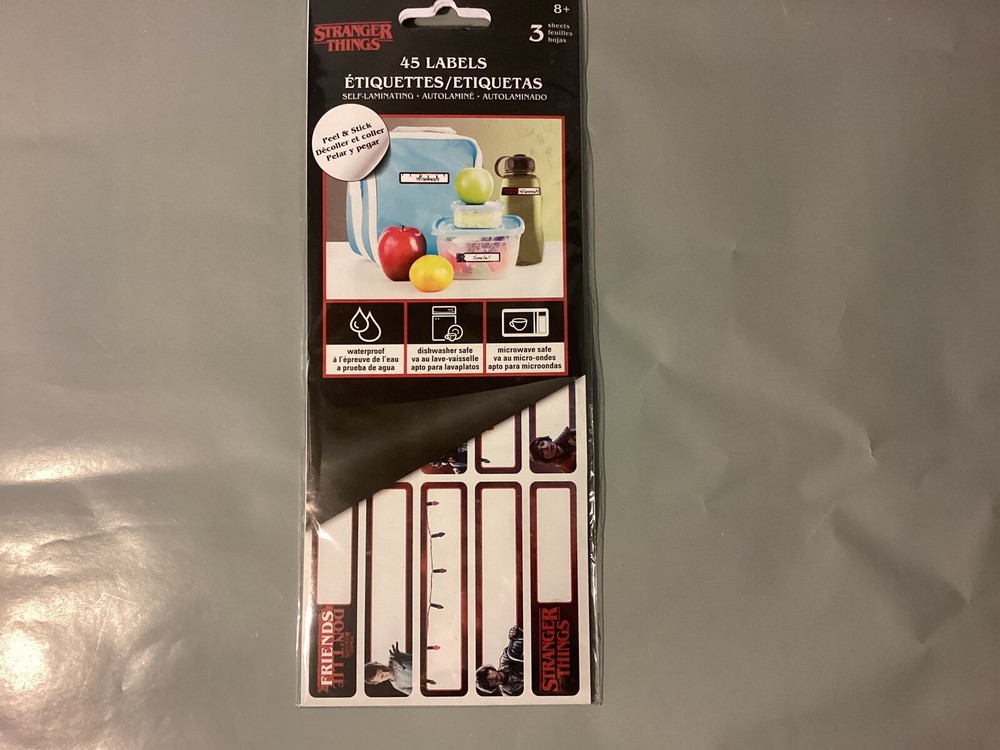 Stranger Things Labels-Netflix, Self-Laminating, Waterproof, Stickers, Tags