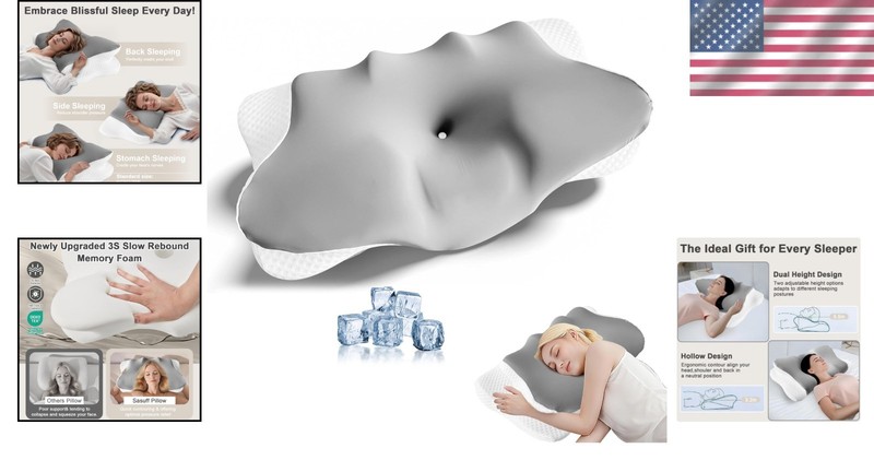 Luxury Cooling Side Sleeper Pillow with 2 Heights - Ideal for Neck Pain Relief gallery