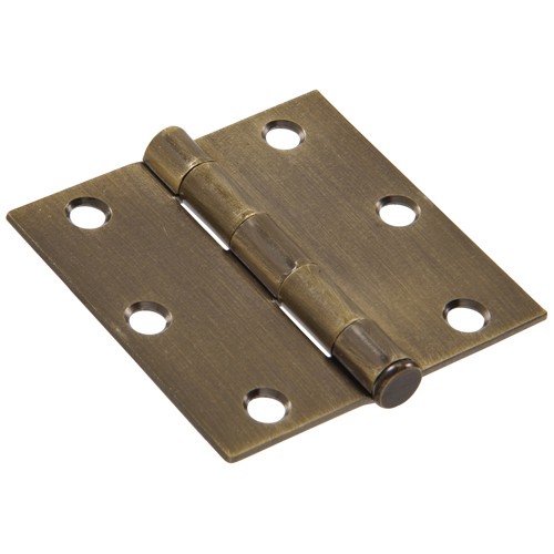 Hillman Square Corner Door Hinge Antique Brass (3-1/2")