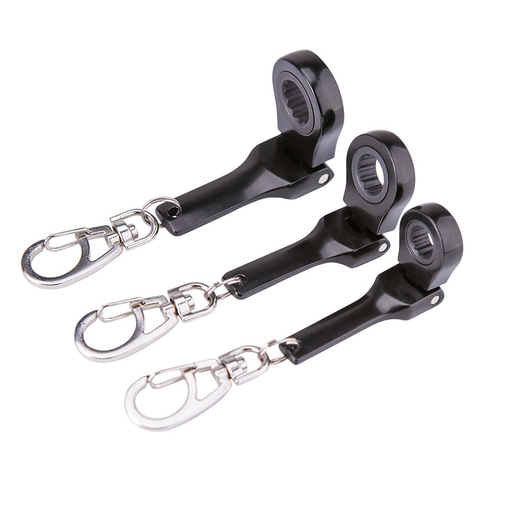 3Pcs 6/8/10mm Ratcheting Wrench Key Chains Portable Ratchet Wrench Keychain Key gallery