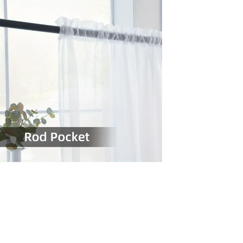 4 Panels ,Voile Sheer Window Curtains , Rod Pocket W52 x L90 gallery