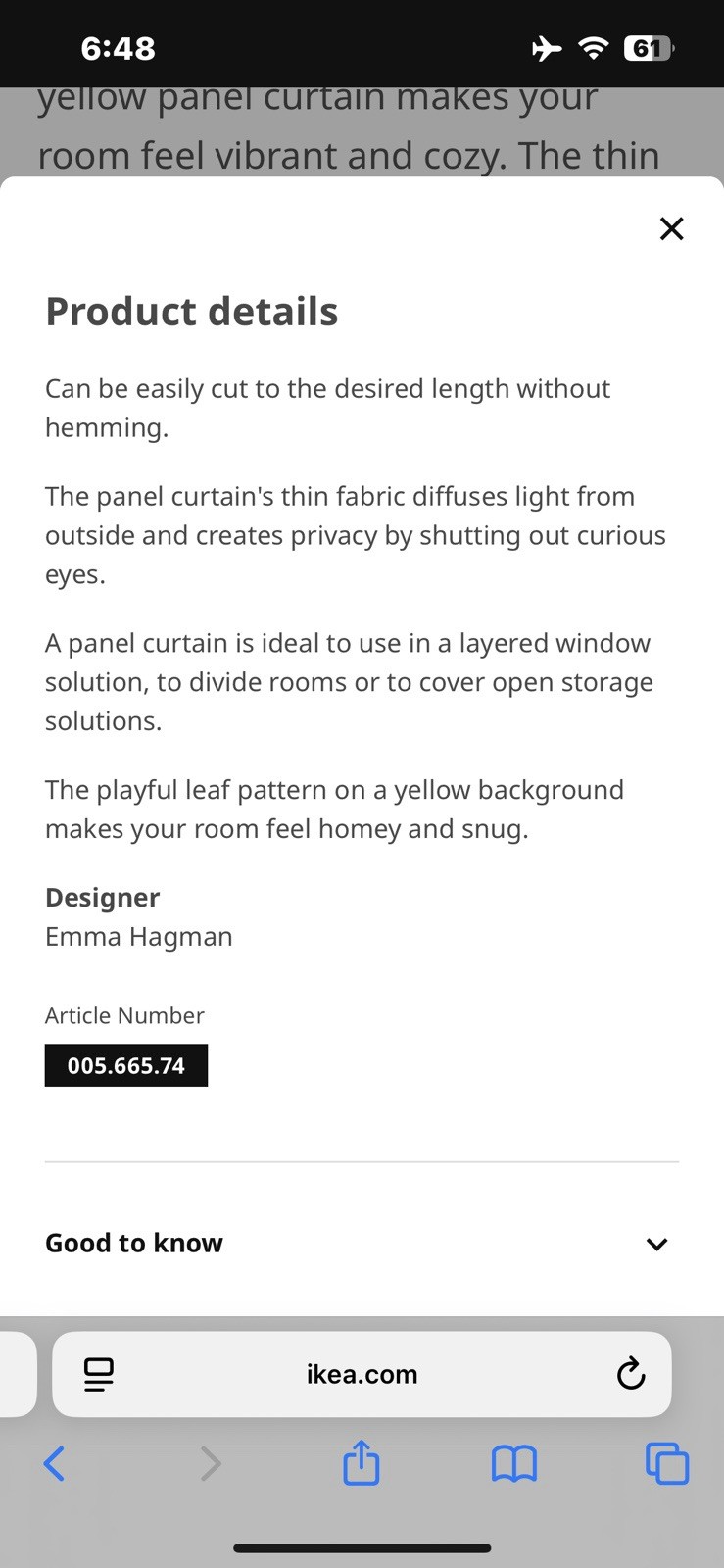 [4] X IKEA RÖNNVÅRMAL Panel curtain, beige/white, 24x118 " 005.665.74 gallery