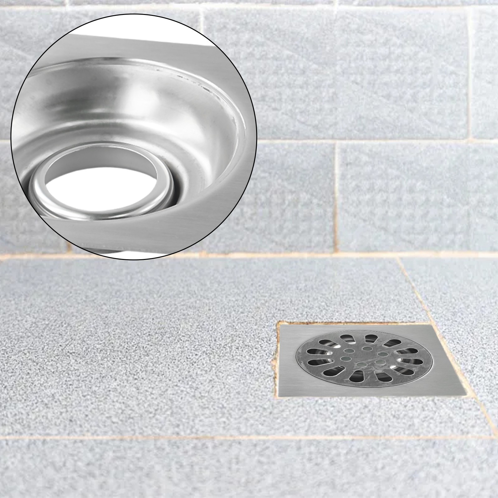 Modern Grid Pattern Square Shower Floor Drain Easy to Clean and Maintain gallery
