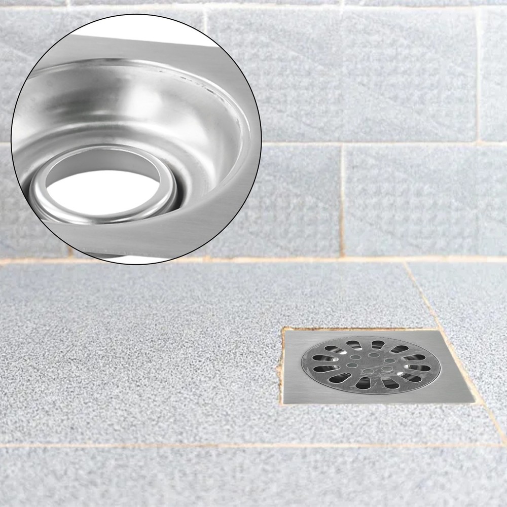 Modern Grid Pattern Square Shower Floor Drain Easy to Clean and Maintain
