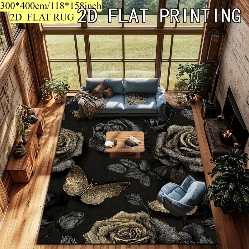 Extra Large Velvet Rug,830g Per Square Meter,1pc Oversized Luxurious Vintage Go gallery