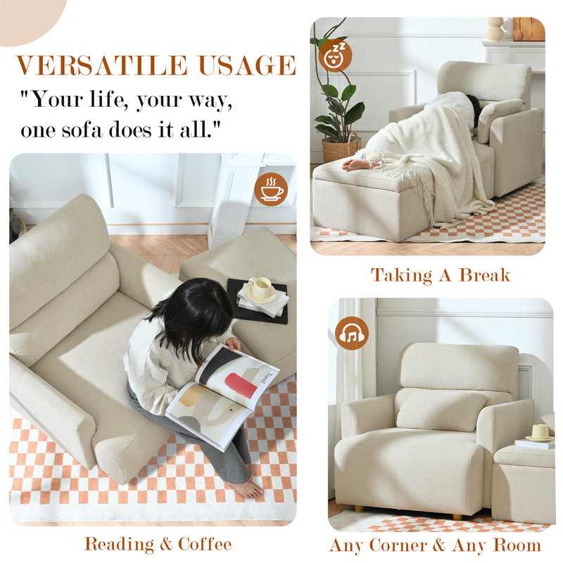 400lb Oversized Accent Chair Lounge Sofa Wide Armchair Storage Ottoman Pillow gallery