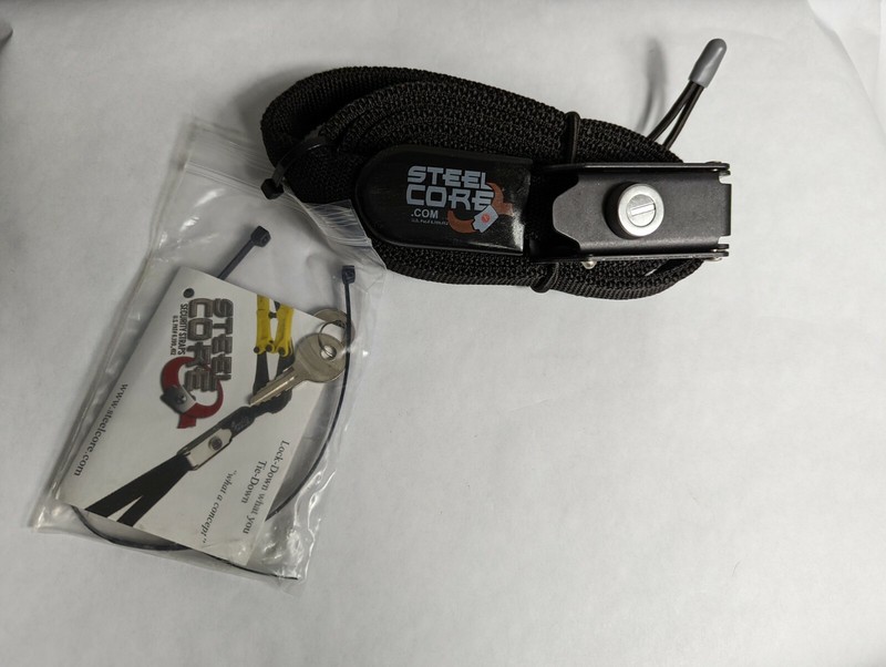 Steel Core Tie-down Strap with Lockable Latch; 2 lengths and 4 color options gallery