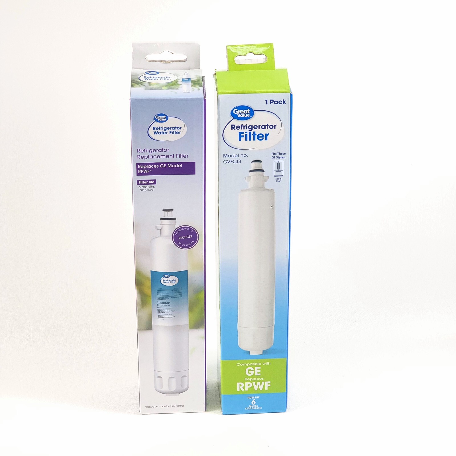 2 Great Value Refrigerator Water Filter GVF033 GE RPWF RWF1063 RWF3600A* 400 gal gallery